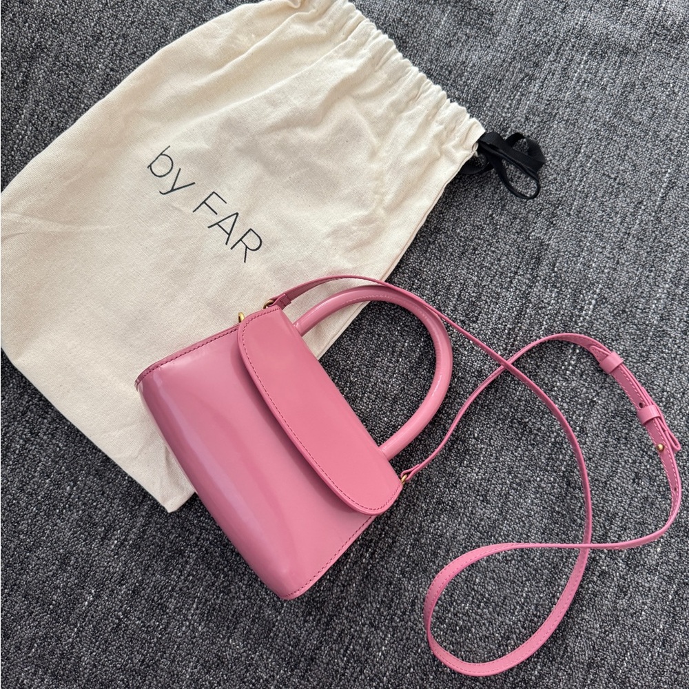 BY FAR Pink Mini Bag with Structured Shape and Long Strap - Picture 11 of 11